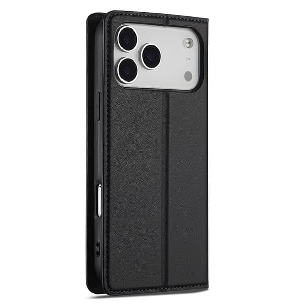 LC.IMEEKE L1 Series iPhone 17 Pro Plånboksfodral Konstläder - Svart Svart
