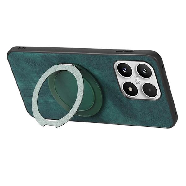 Mobilskal för Xiaomi 17 Retro Läder Rotating Kickstand Grön