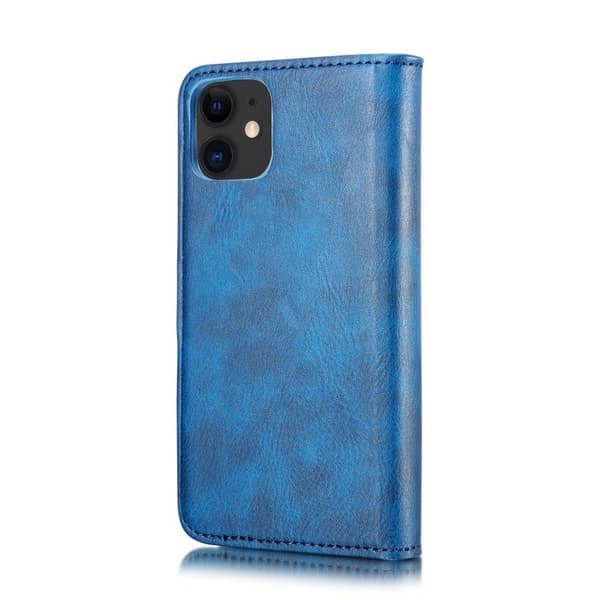 DG.MING iPhone 11 Plånboksfodral i Blått - Stötbeständig Äkta läder Wallet