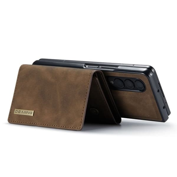 DG.MING Konstläder Plånboksfodral för Samsung Galaxy Z Fold4 5G - Brun