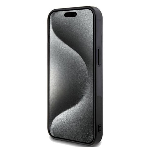 Mercedes iPhone 15 Mobilskal MagSafe Double Layer Crossed Lines Svart