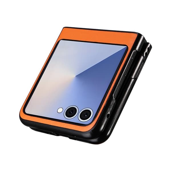 Mobilskal till Galaxy Z Flip7 PU Läder Protective - Orange Orange