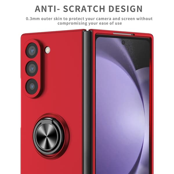 Mobilskal till Galaxy Z Fold7 5G Rotatable Ring Kickstand - Röd Röd