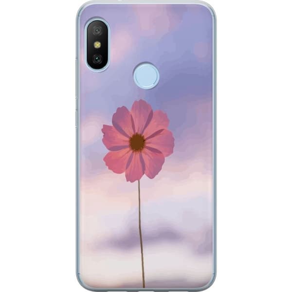 Mobilcover til Xiaomi Mi A2 Lite med lyserød blomst