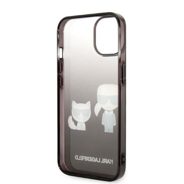 Karl Lagerfeld iPhone 14 Plus Skal Gradient Ikonik Karl & Choupette - Svart Svart