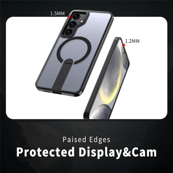 Mobilskal till Galaxy S25 Plus/S24 Plus MagSafe Kickstativ Acrylic Svart