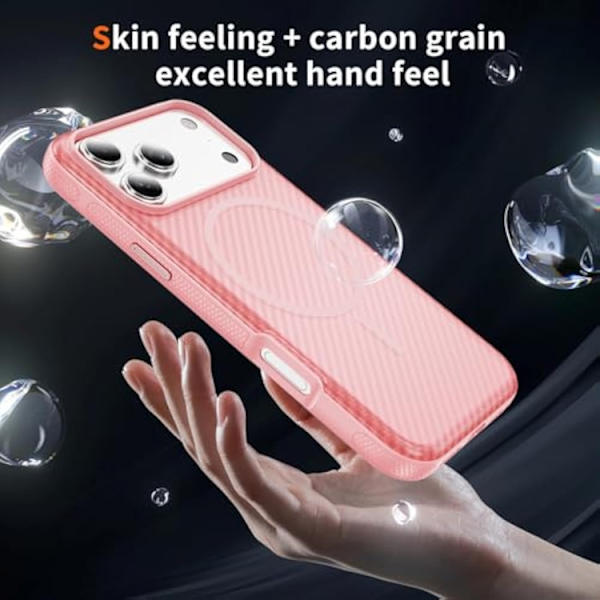 Mobilskal till iPhone 17 Pro Max MagSafe Carbon Fiber - Rosa Rosa