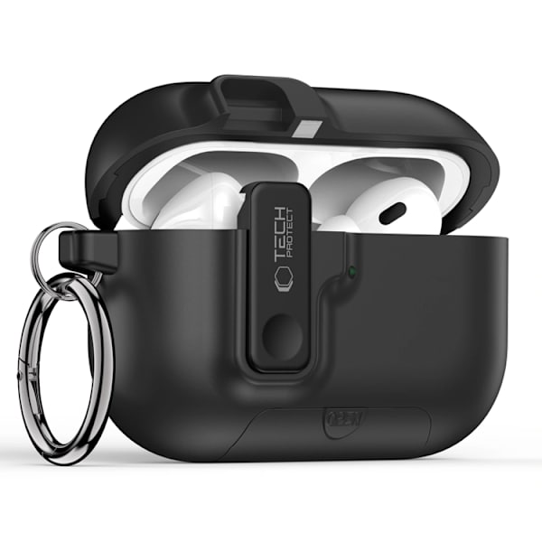 Tech-Protect Apple Airpods Pro 3 Etui Slim Hook - Sort Svart