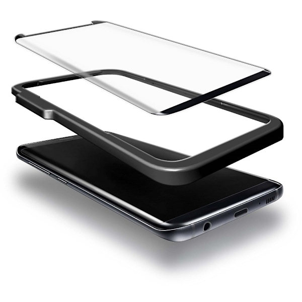 3D Härdat Glas Skärmskydd för Samsung Galaxy S8 Plus Inkl. Monteringsram
