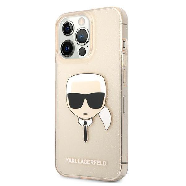Karl Lagerfeld iPhone 13 Pro Max -kuori Glitter Karlin pää - kulta Yellow