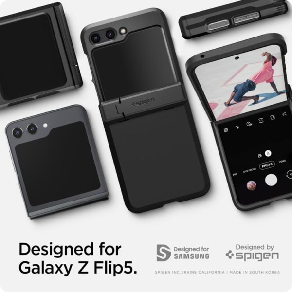 Spigen Galaxy Z Flip 5 Mobile Cover Tough Armour Pro - musta