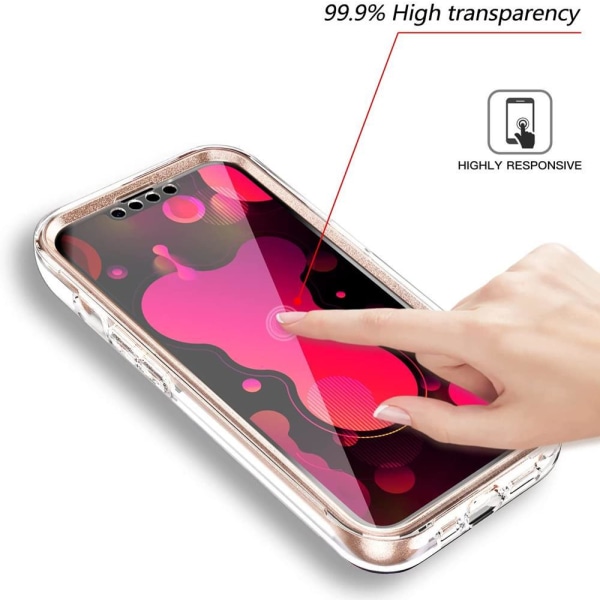 Marble Grid 360° -kotelo iPhone 13 Pro Max - vaaleanpunainen