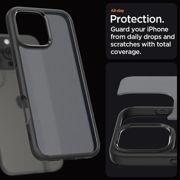 Spigen Telefontaske til iPhone 16 Pro Max Ultra Hybrid - Frost Sort Svart