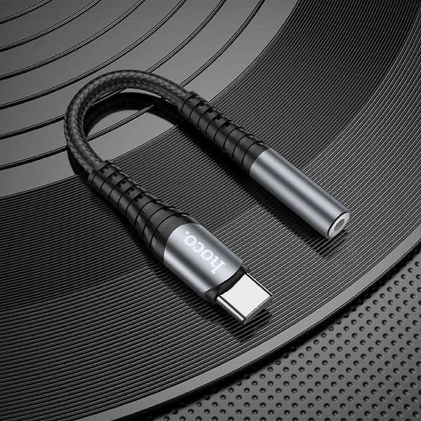 HOCO AUX 3.5mm till USB-C Adapter LS33 - Grå Grå