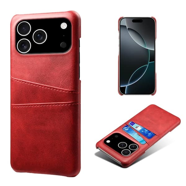Mobilskal till iPhone 17 Pro Max Korthållare Dual - Röd Röd
