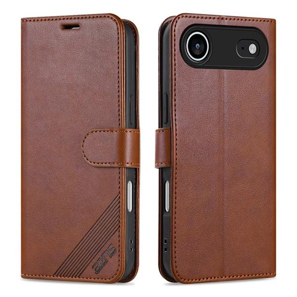 AZNS iPhone Air Plånboksfodral Anti-Scratch Konstläder - Brun