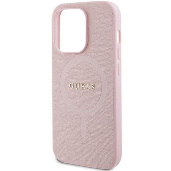 Guess Mobilskal till iPhone 13 Pro Max Magsafe Saffiano - Rosa Rosa
