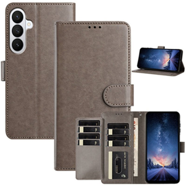 Samsung Galaxy S26 Pro Plånboksfodral Konstläder Folio Flip - Grå