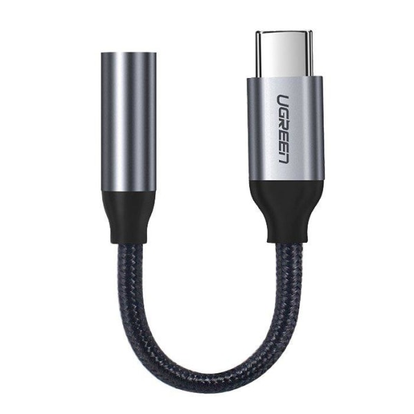 UGreen 3,5 mm mini jack USB-C hörlur adapter 10cm Grå grå