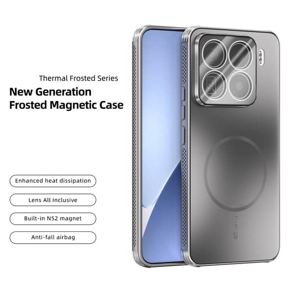 ABEEL Mobilskal till Xiaomi 15 Pro Magnetisk TPU PC Kyl Matt - Grå
