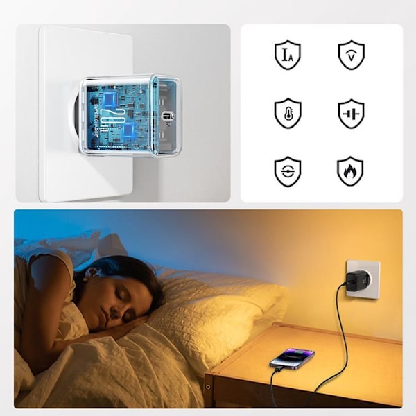 Joyroom PD Väggladdare USB-C 20W Lightning Kabel - Svart Svart