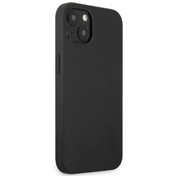 AMG iPhone 14 -kuori, nahka kuumaleimattu - musta