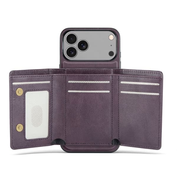 FIERRE SHANN FS030 iPhone 17 Pro Plånboksfodral Konstläder - Lila Lila