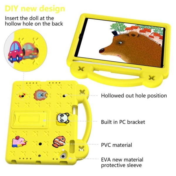 iPad Air 2 (2014)/Air (2013) Shell EVA Kickstand iskunkestävä - keltainen