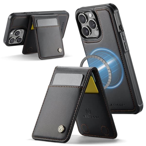 JEEHOOD J06 Mobilskal till iPhone 12 Pro Max Läder MagSafe Svart