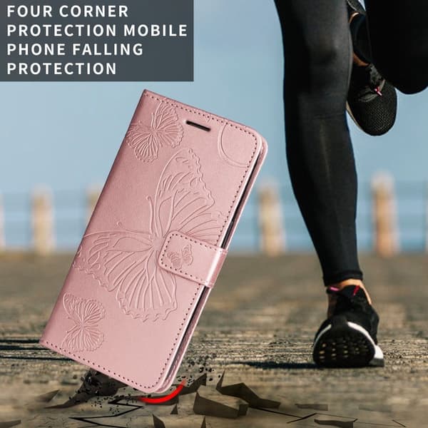 Samsung Galaxy S26 / S26 Pro Plånboksfodral Blommönster Konstläder - Roséguld