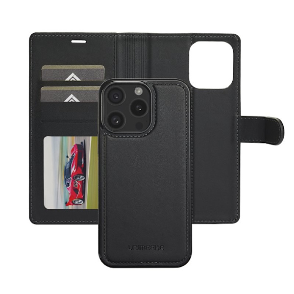 LC.IMEEKE L2 Series iPhone 14 Pro Max Plånboksfodral Konstläder - Svart