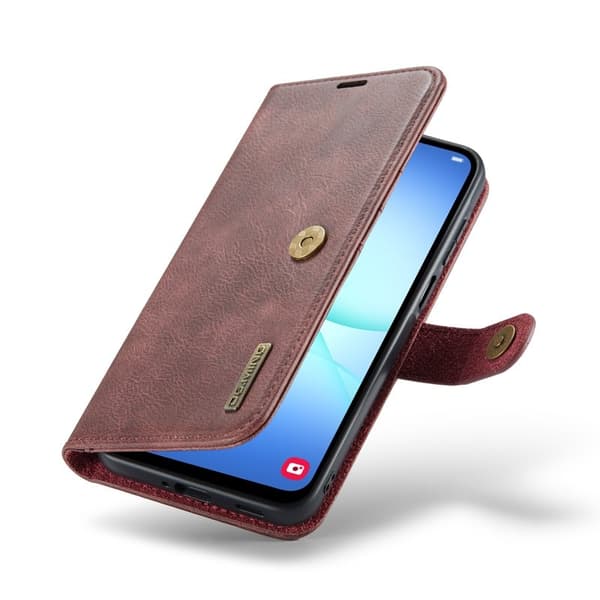 DG.MING Samsung Galaxy A17 5G Plånboksfodral Äkta läder Röd