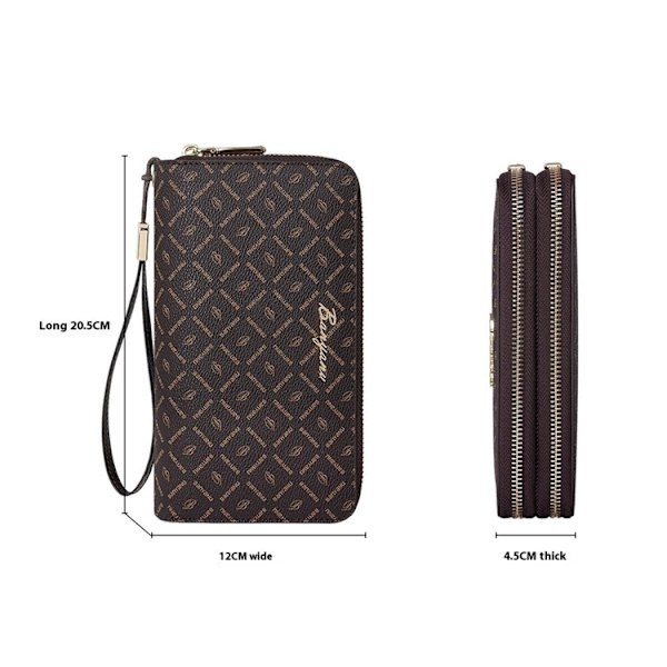 BANYANU Plånbok för Dam Lång Double Zipper N9012 Röd