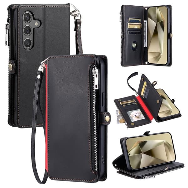 Samsung Galaxy S26 Plus Plånboksfodral TPU + Konstläder - Svart