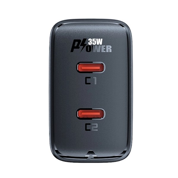 Acefast GaN Snabbladdare 2x USB C 35W PD - Svart Svart