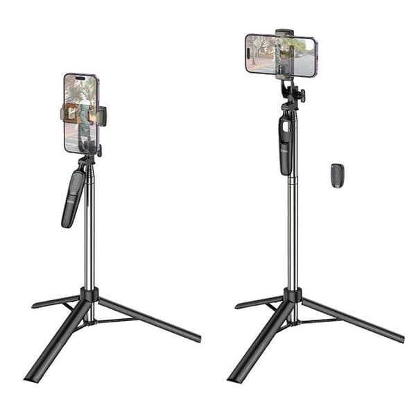 Hoco Tripod Selfie Stick Bluetooth med Fjärrkontroll K19 - Svart