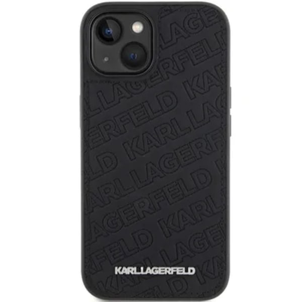 Karl Lagerfeld iPhone 15 Plus -kuori, Quilted Pattern - Musta