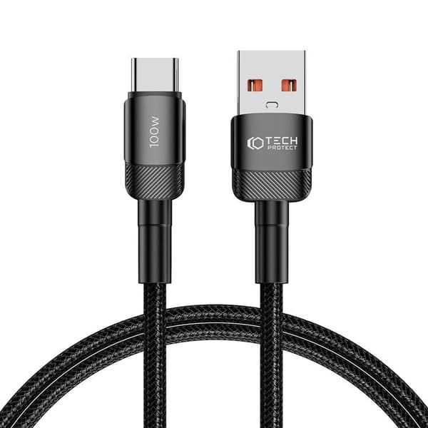 Tech-Protect USB-A til USB-C Kabel Ultraboost Evo 1m - Sort Svart