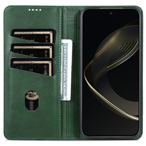 AZNS Samsung Galaxy A56 5G Plånboksfodral Konstläder - Grön