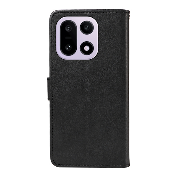 OnePlus 15 5G Plånboksfodral Solid Färg Konstläder Svart