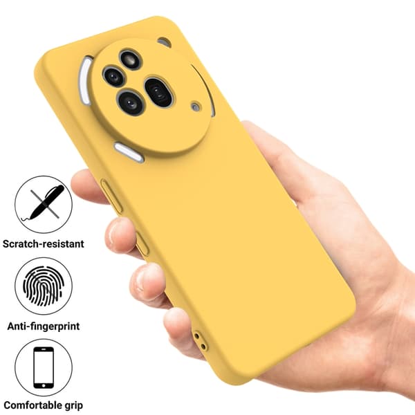 Mobilskal till Nothing Phone (3a) Pro Liquid Silikon med Handrem Gul