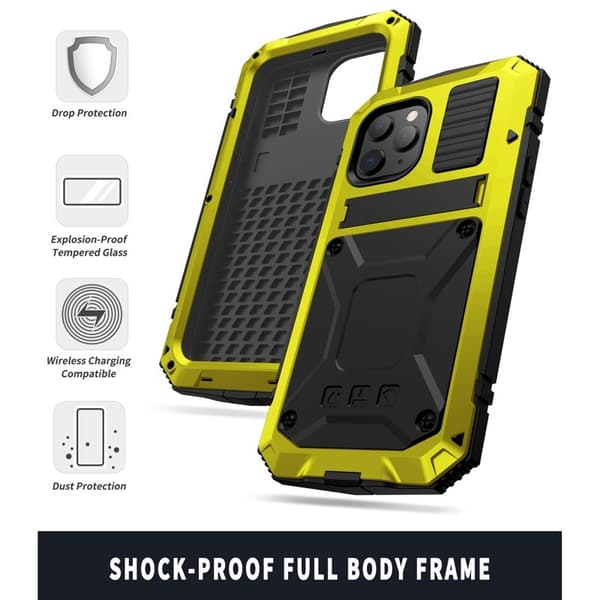R-JUST Mobilskal till iPhone 12 Pro Max Shockproof Gult Fodral