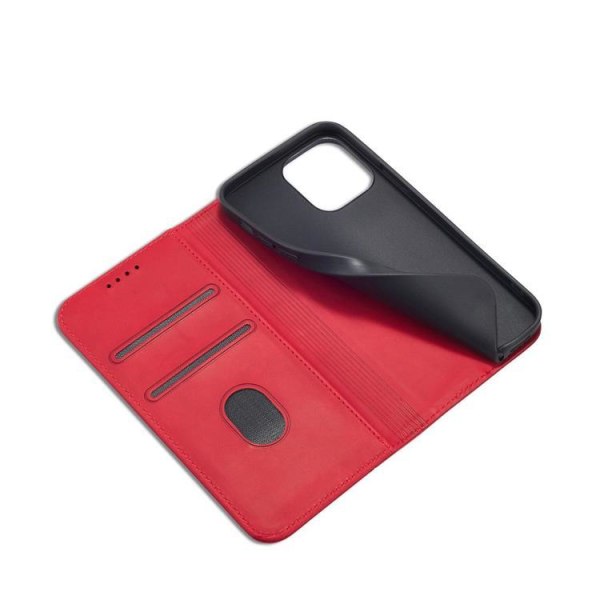 iPhone 12 Pro -lompakkokotelo Magneetti Fancy - punainen