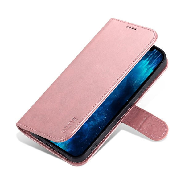AZNS iPhone 16 Pro Plånboksfodral Shockproof Konstläder- Roséguld