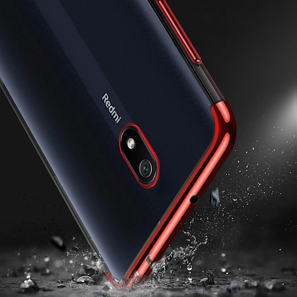 Clear skal med frame till Xiaomi Redmi 8A - Svart Svart