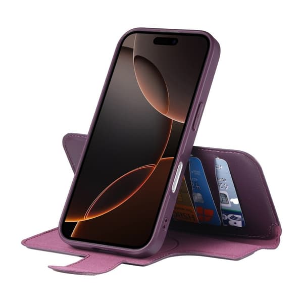 CASENEO iPhone 16 Pro Max Plånboksfodral Konstläder - Lila