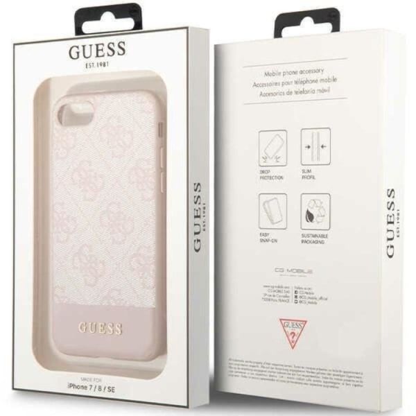 Guess iPhone 7/8/SE (2020/2022) Mobilskal Stripe - Rosa