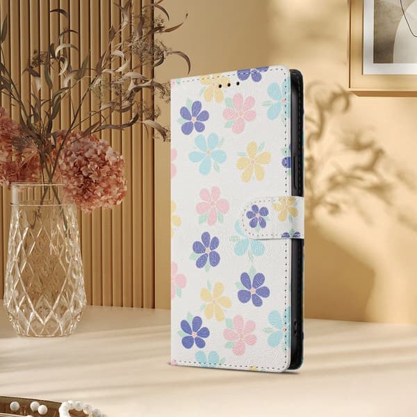 Plånboksfodral för Samsung Galaxy S26 Plus Konstläder - Färgade Blommor