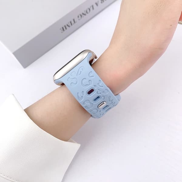Apple Watch (38/40/41mm) Armband Leopard Texture - Blå Blå