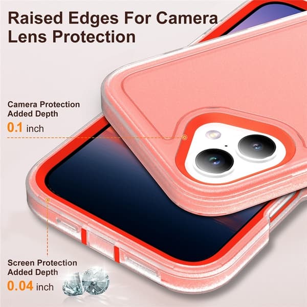 Mobilskal till iPhone 17 Kickstand Silikon - Transparent/Orange Transparent